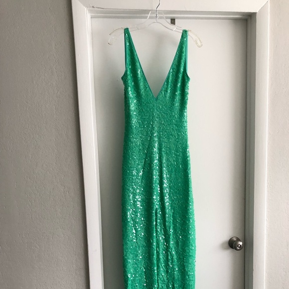 BCBGMAXAZRIA Sumner Sequin Aqua Green Dress - Picture 6 of 8